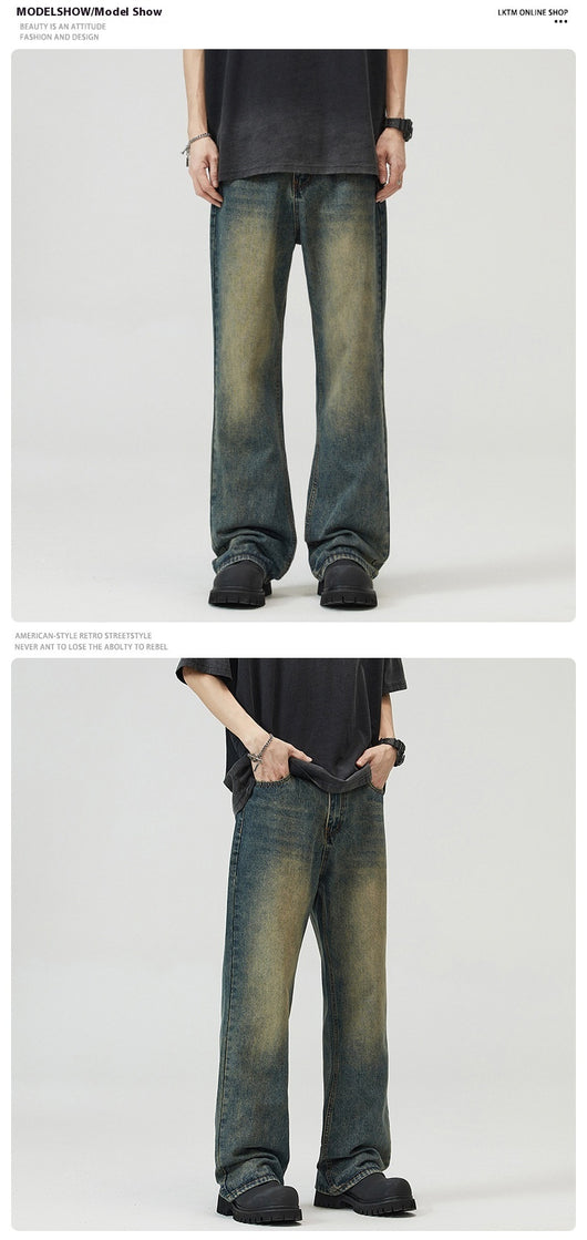 Jeans Holgados Azul Óxido Estilo Retro para Hombre - Image 8