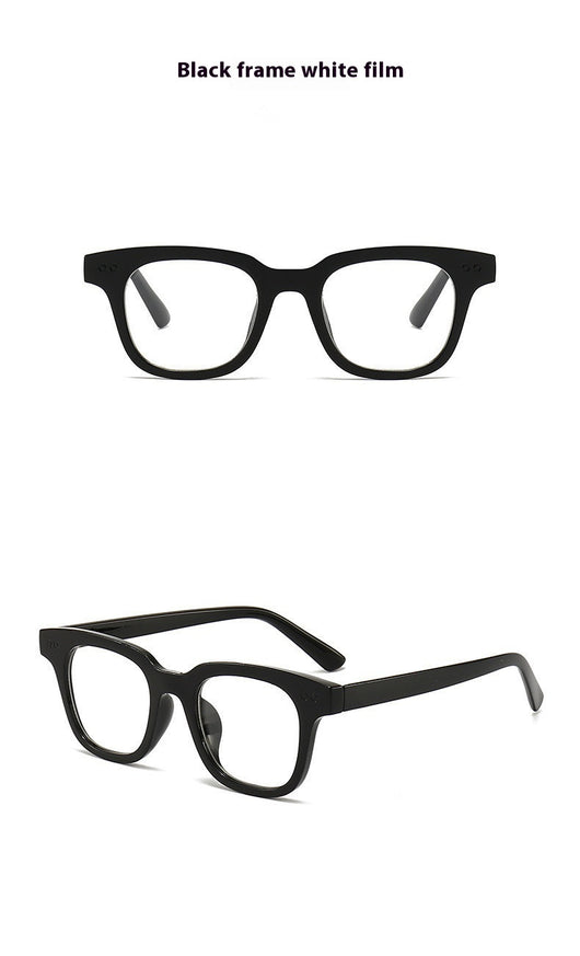 Black frame square sunglasses with light blue lenses, angled on a white background. - Image 22