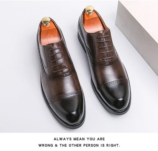 Zapatos Formales de Cuero con Punta Retro y Altura Aumentada - Image 12