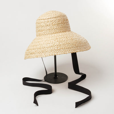 Sombrero de Rafia Tejido a Mano con Ala Ancha Retro y Cintas Ajustables - Image 2