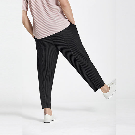 Pantalones Casuales para Hombre con Pretina Plisada y Puño Ajustable - Image 3