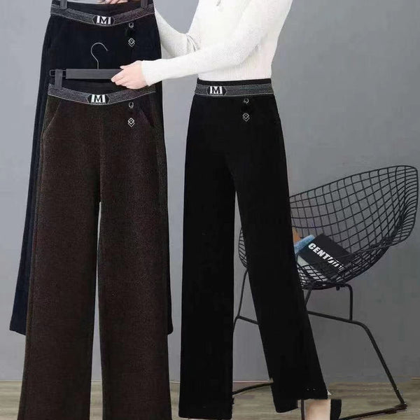 Pantalones Chenilla Pierna Ancha - Versátil y Moderno
