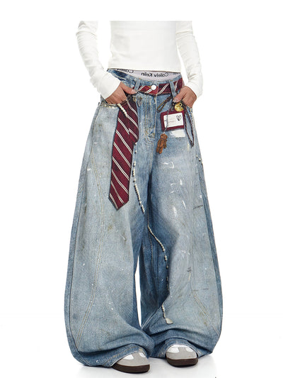 Jeans Bootcut Retro Tie-Dye Holgados para Hombre - Image 10