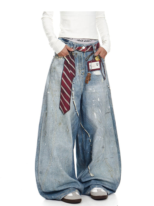 Jeans Bootcut Retro Tie-Dye Holgados para Hombre - Image 10