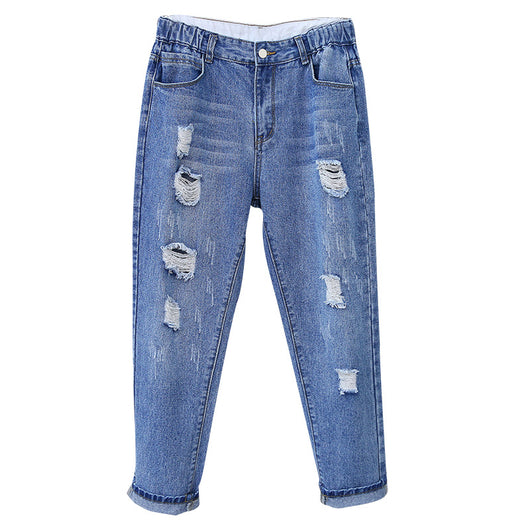 Pantalones Vaqueros Talle Alto Talla Grande con Detalles Rotos - Image 11