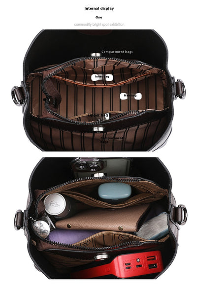 Bolso Bucket Bandolera Bicolor para Mujer - Image 17