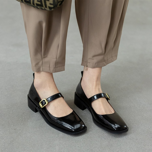 Zapatos Planos de Punta Cuadrada con Botones para Mujer - Image 26
