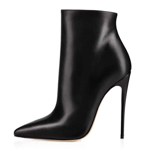 Botines de Tacón Alto Puntiagudo para Mujer - Estilo Europeo Tallas Grandes Negro y Blanco - Image 2