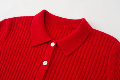 Cardigan de Cachemira Corto para Mujer - Cuello Solapa Otoño Temprano - Image 13