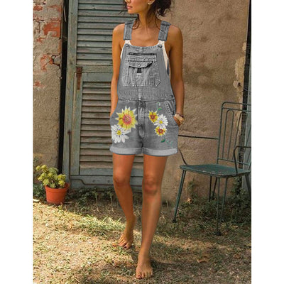 Shorts Bib con Tirantes Estampados y Detalles Bordados - Image 3