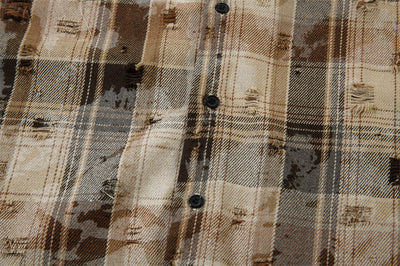 Camisa a Cuadros Suelta de Manga Larga para Hombre - Image 19
