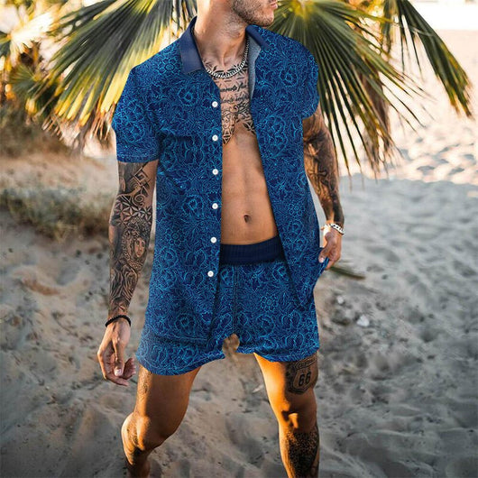 Camisa Estampada Suelta Casual Europeo Americano para Hombre - Image 10