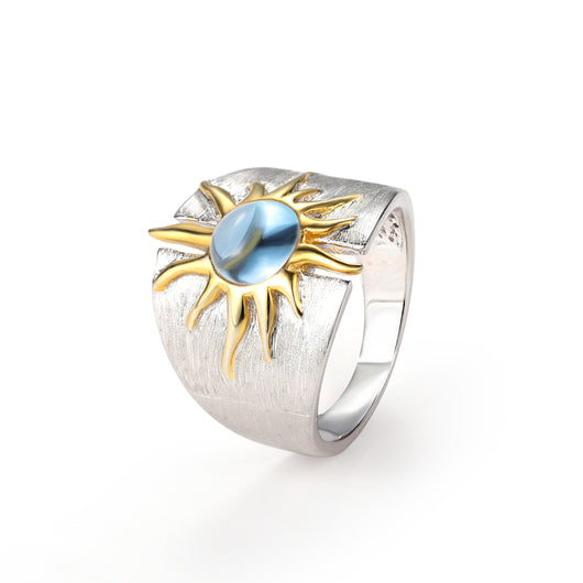 Anillo de Topacio Natural y Amatista en Plata 925 - Image 2