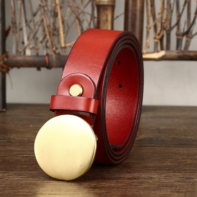 Cinturón para Hombre con Hebilla Redonda Minimalista - Image 11