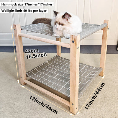 Cama Hamaca Doble para Gatos - Estructura de Madera Maciza con Niveles Separables - Image 6