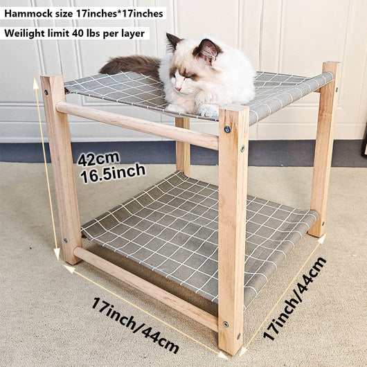 Cama Hamaca Doble para Gatos - Estructura de Madera Maciza con Niveles Separables - Image 6