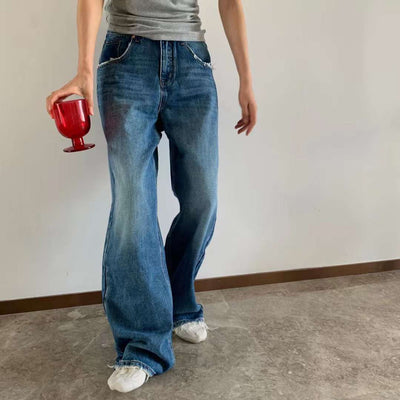 Jeans con Bloques de Color y Bolsillos de Borde Crudo para Mujer - Image 3