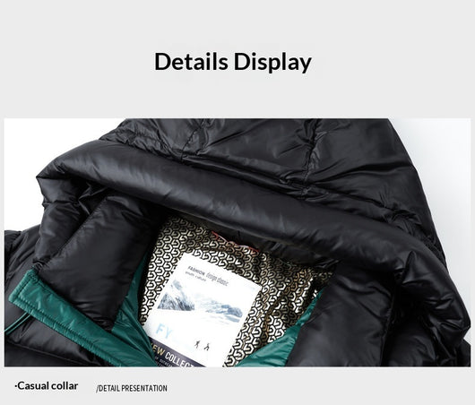 Chaqueta Puffer Premium de Plumón de Pato 90% con Capucha para Hombre - Image 9