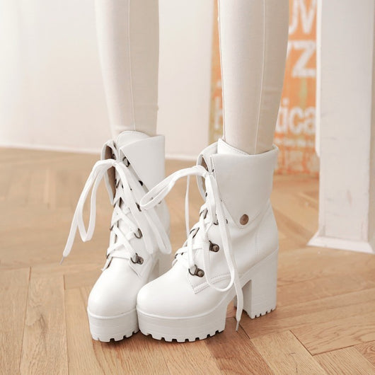 Zapatos Lolita con Tacón Grueso Alto Estilo Reina - Image 11