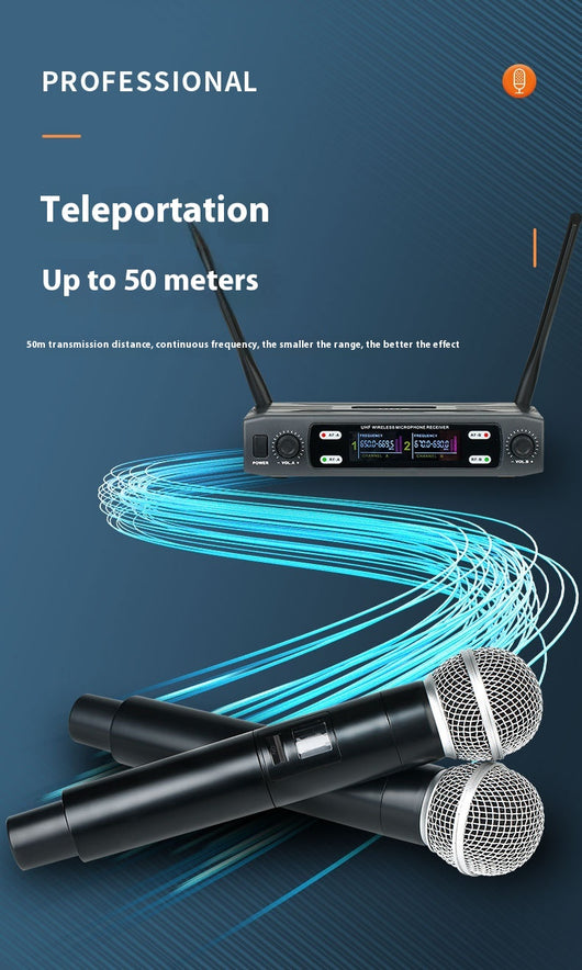 Micrófono Inalámbrico VHF Karaoke Dúo para Casa - Image 13