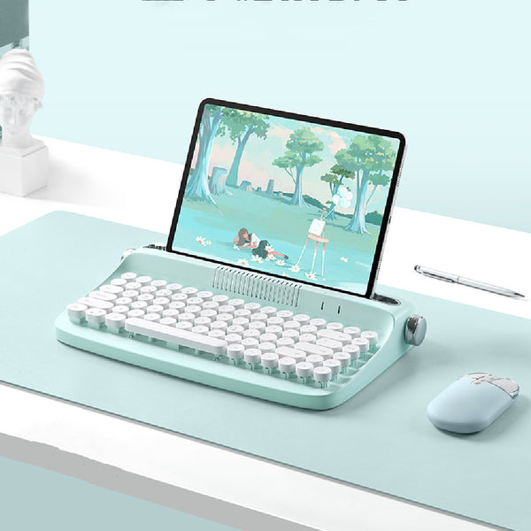 Set Teclado y Ratón Bluetooth Retro Vintage para iPad