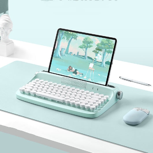 Set Teclado y Ratón Bluetooth Retro Vintage para iPad