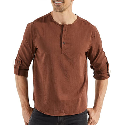 Camisa Casual de Algodón y Lino para Hombre - Image 11