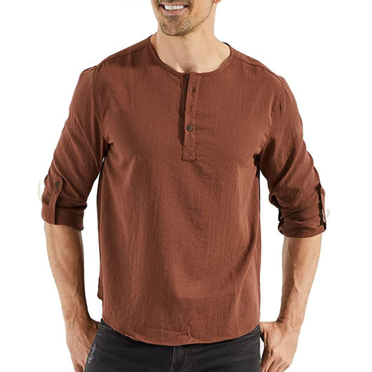 Camisa Casual de Algodón y Lino para Hombre - Image 11