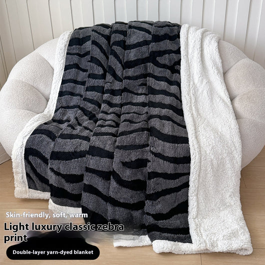 Manta de Tafetán Jacquard Estampado Leopardo Doble Capa - Image 7