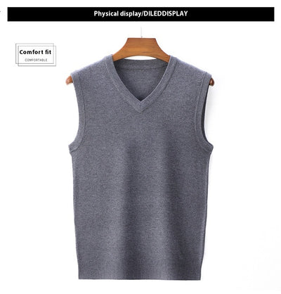Suéter Casual V-Neck Liso para Hombre - Primavera y Otoño - Image 15
