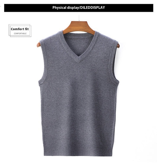 Suéter Casual V-Neck Liso para Hombre - Primavera y Otoño - Image 15