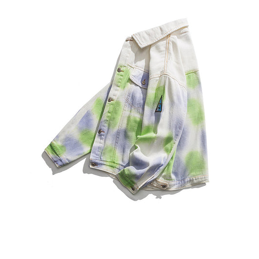 Chaqueta Tie-dye Estilo Universitario Suelta para Parejas - Image 8