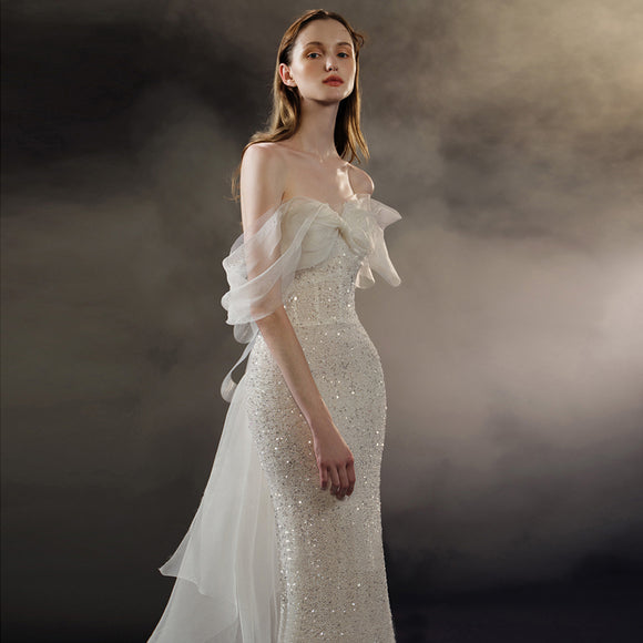 Vestido de Novia Cola Sirena con Sujetador Incorporado