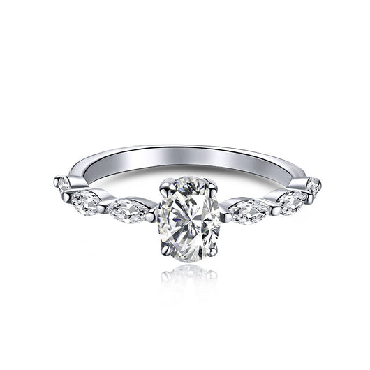 Anillo de Plata 925 Óvalo con Zirconia 5A Brillante - Image 2