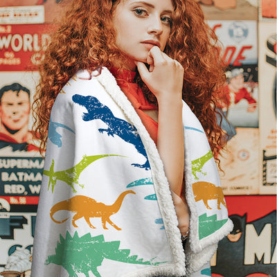 Manta de Lana de Cordero Dinosaurio - Suave, Cálida y Versátil - Image 7