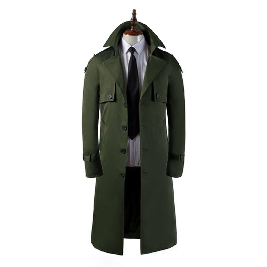 Abrigo Trinchera Largo Hombre Slim Elegante Negocios - Image 3