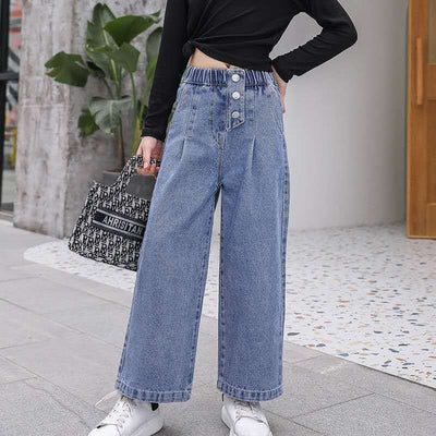 Jeans Sueltos Casuales para Niñas - Diseño Simple y Versátil - Image 14