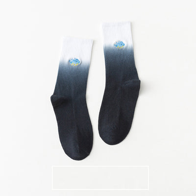 Calcetines Medianos para Mujer con Bordado Tie-Dye Colorido - Image 4