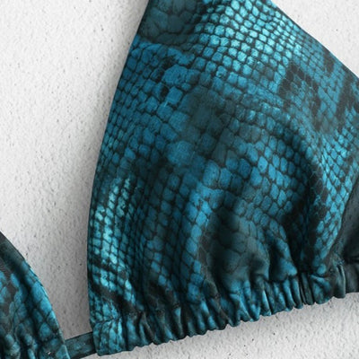 Traje de Baño Dividido para Dama con Patrón de Piel de Serpiente Impreso en Ambos Lados - Image 11