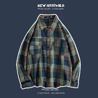 Abrigo Retro de Cuadros para Hombre - Estilo Suelto y Personalidad - Image 23