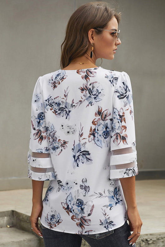 Blusa Escote V con Mangas Acampanadas Tres Cuartos - Image 19