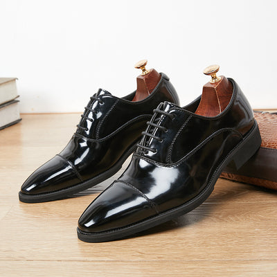 Zapatos Oxford de Cuero Charol con Punta Fina - Calzado Ejecutivo para Hombre - Image 5
