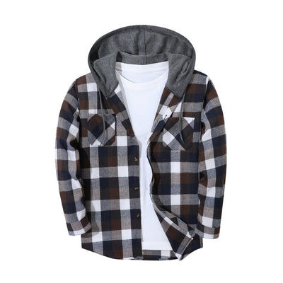 Chaqueta Hoodie Cuadriculada Moderna para Hombre - Image 7