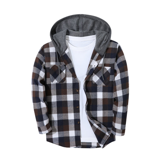 Chaqueta Hoodie Cuadriculada Moderna para Hombre - Image 7