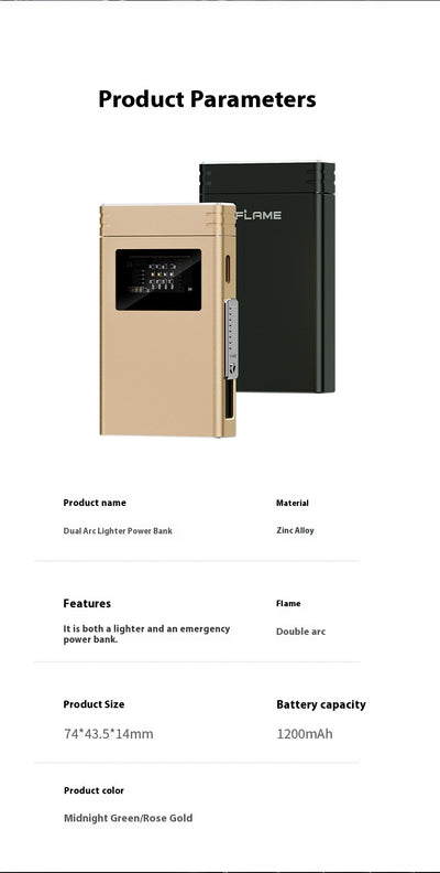 Encendedor Electrónico USB con Power Bank Dual - Diseño Metálico Premium - Image 8