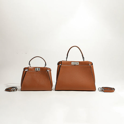 Bolso de Cuero Premium con Patrón Lychee y Cierre Metálico - Image 7