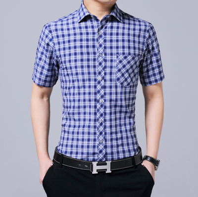 Camisa Cuadros Hombre Cuello Solapa Grande Estilo Casual Profesional - Image 7