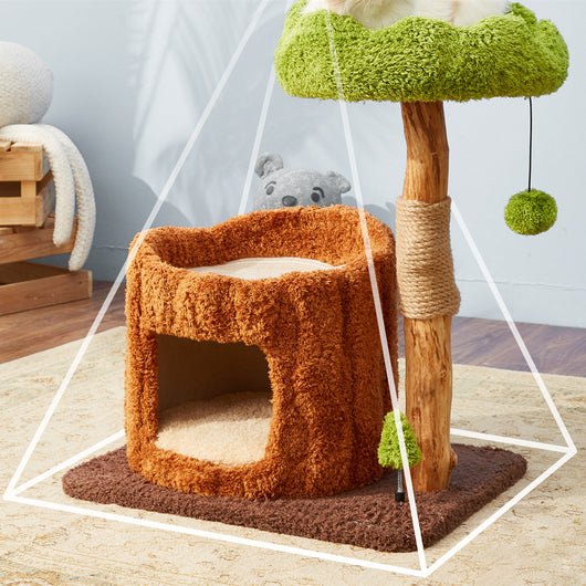 Árbol Rascador para Gatos en Madera Maciza con Juguete de Sisal Integrado - Image 3