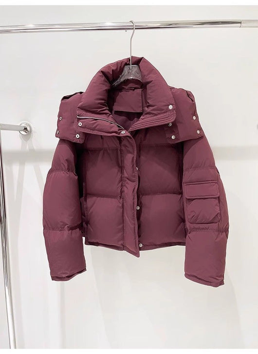 Chaqueta Acolchada Suelta con Capucha para Mujer - Image 18