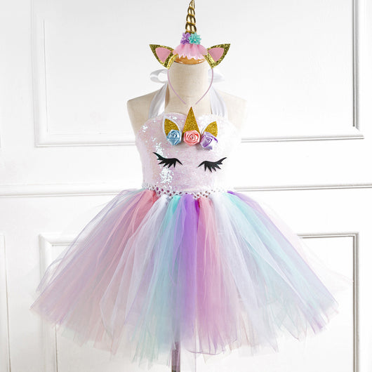 Vestido Infantil de Lentejuelas y Malla Hecho a Mano - Image 7